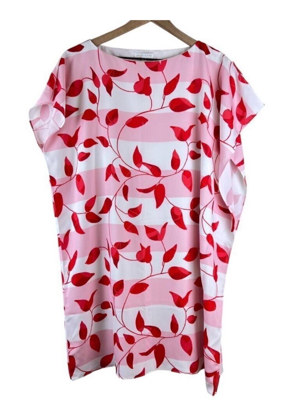 Anna Cate Pink & Red Floral Stripe Dress / Medium